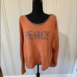 Natural life hand knit PEACE sweater
